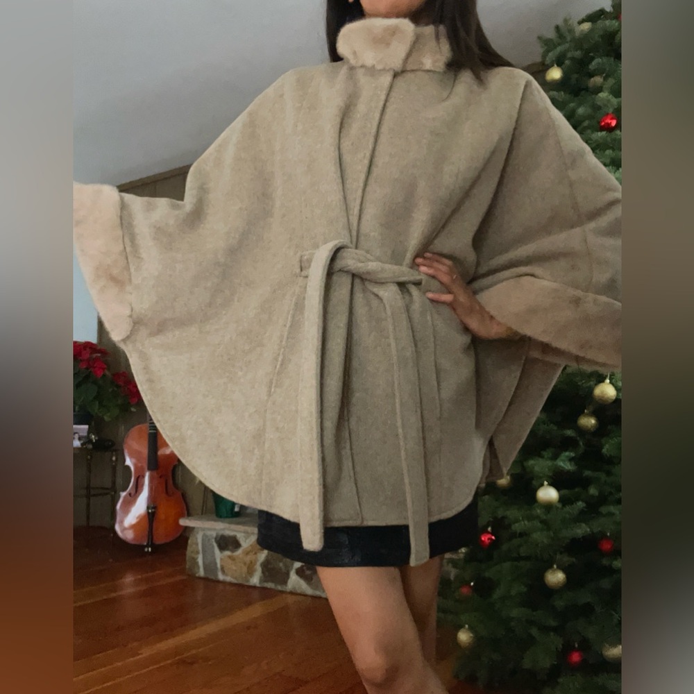 NWT Luxurious PENNY LANE Wool Coat Faux Fur Trim - Picture 6 of 14